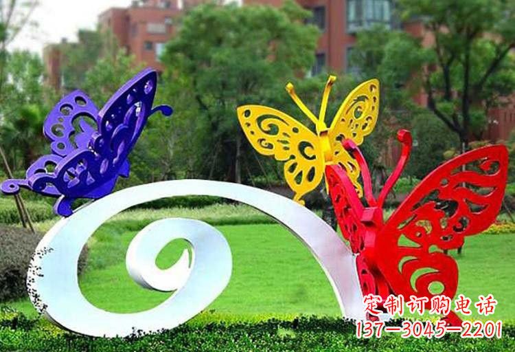 重庆彩色蝴蝶雕塑，点亮不锈钢公园
