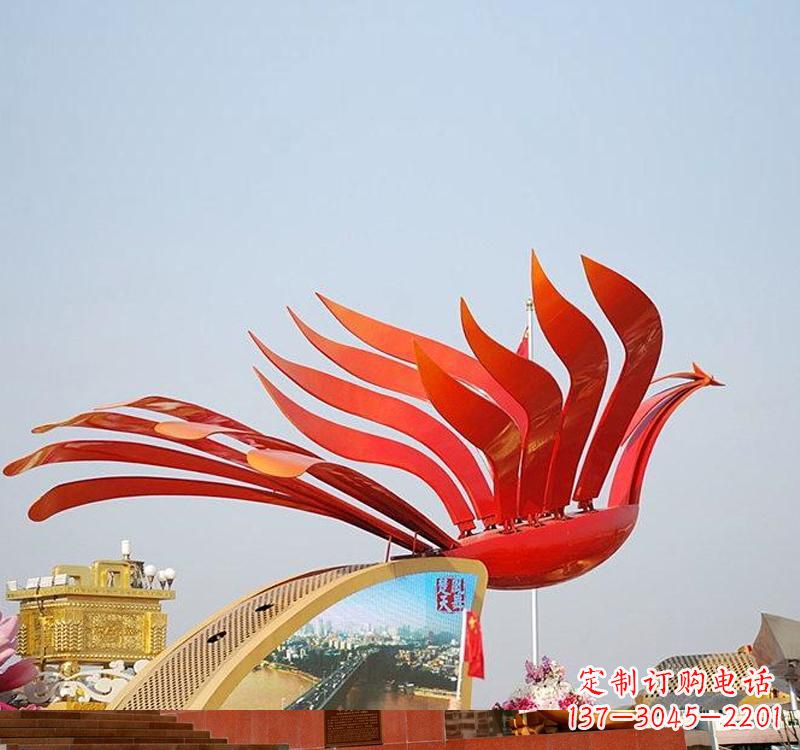 重庆不锈钢凤凰雕塑——美丽的象征