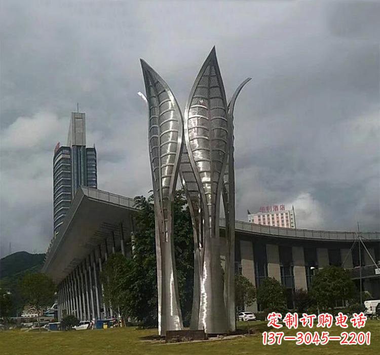 重庆不锈钢公园大型树叶雕塑精美绝伦