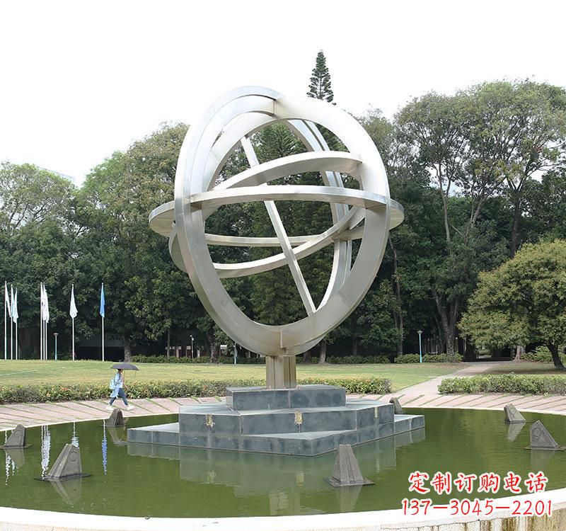 重庆不锈钢地球仪雕塑把地球放在手中