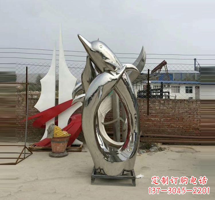 重庆不锈钢海豚雕塑——象征着动物自由的象征