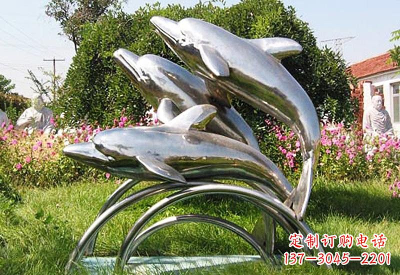 重庆不锈钢海豚雕塑——点亮公园的精灵