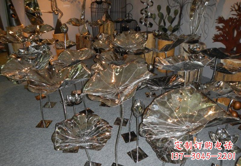 重庆不锈钢荷叶雕塑——缔造美丽公园