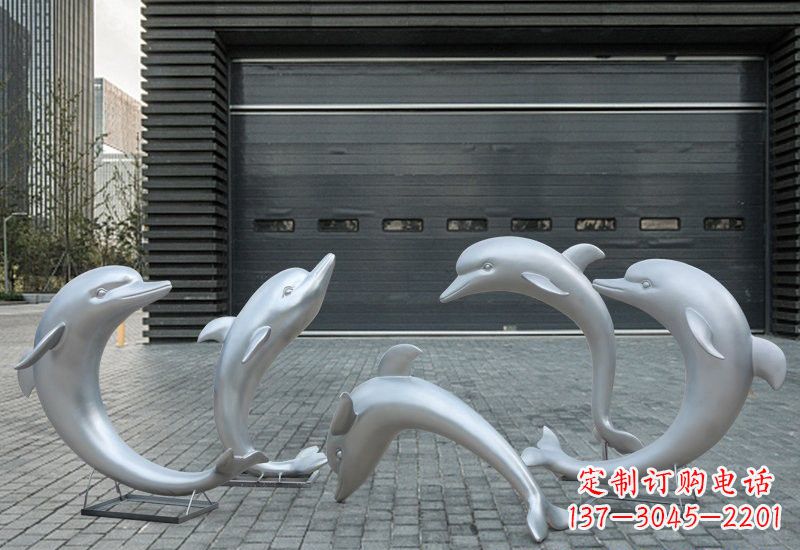 重庆海豚的精灵——不锈钢公园海豚雕塑