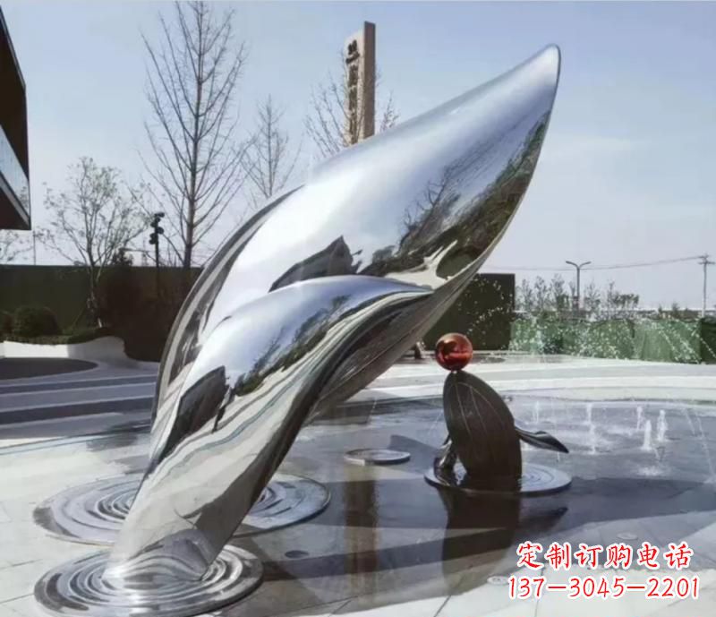 重庆精美不锈钢海豚雕塑