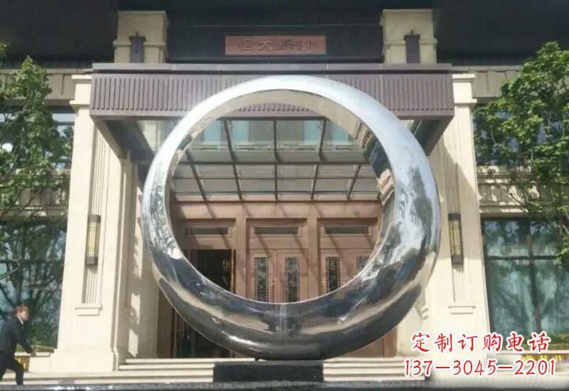 重庆不锈钢公园圆环雕塑精致美观的艺术品