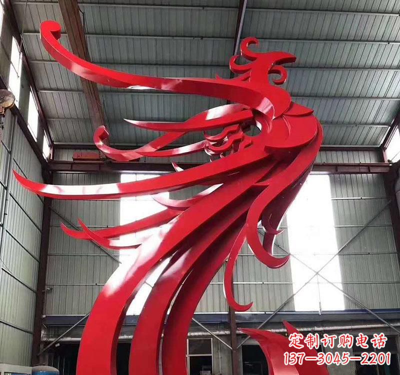重庆不锈钢凤凰雕塑高雅而精致