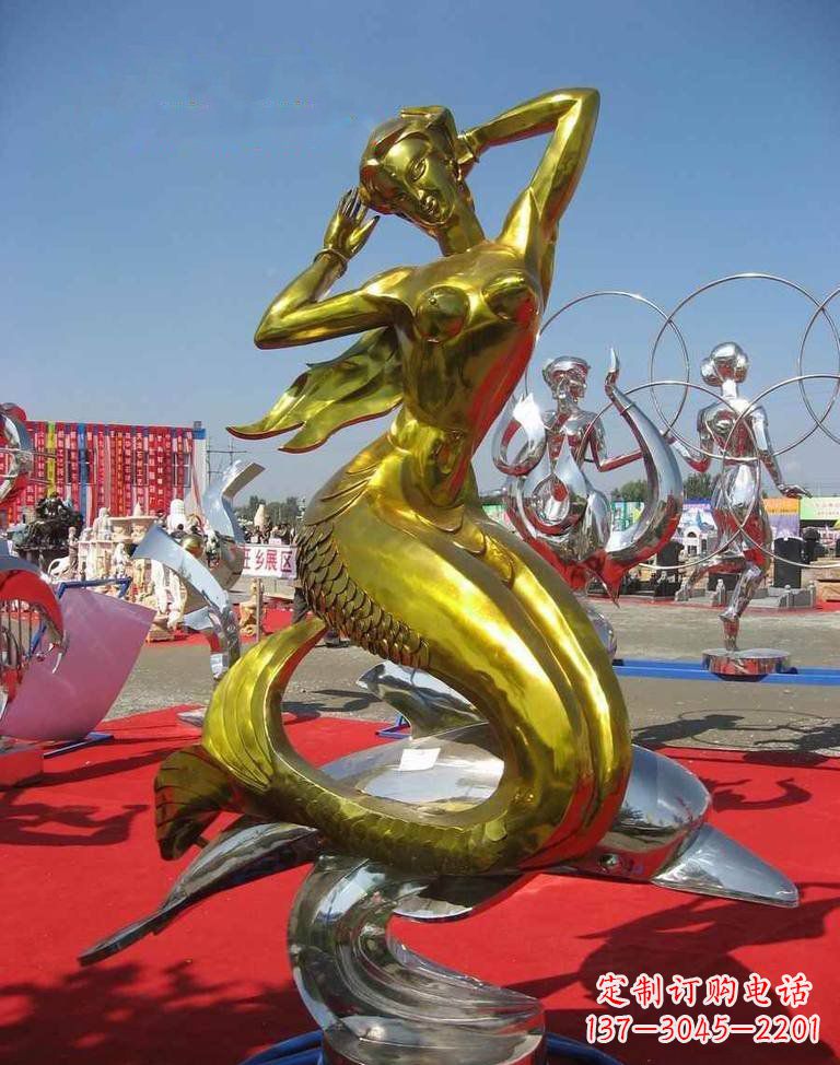 重庆不锈钢美人鱼雕塑——美丽的象征