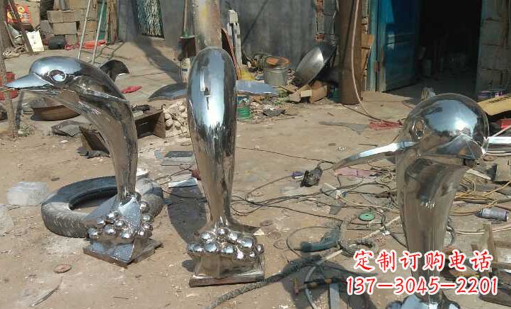 重庆不锈钢海豚雕塑——美丽的海洋之灵