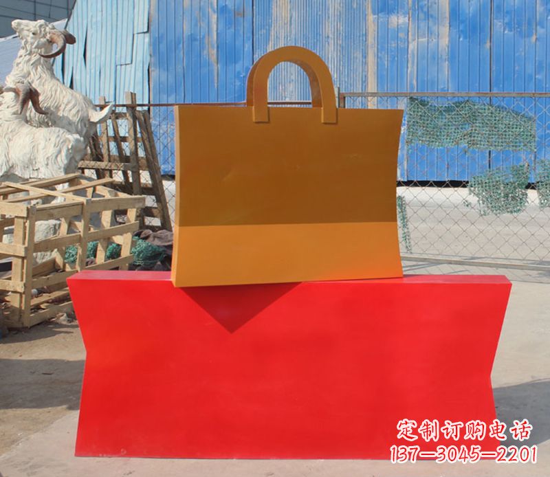 重庆精美不锈钢购物袋雕塑