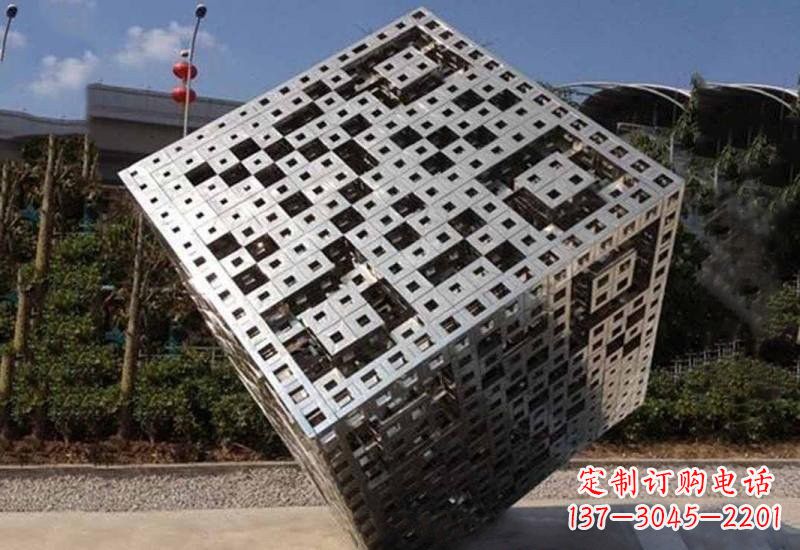 重庆不锈钢广场抽象魔方雕塑