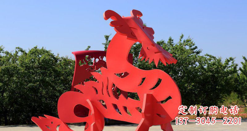 重庆不锈钢广场抽象貔貅景观雕塑