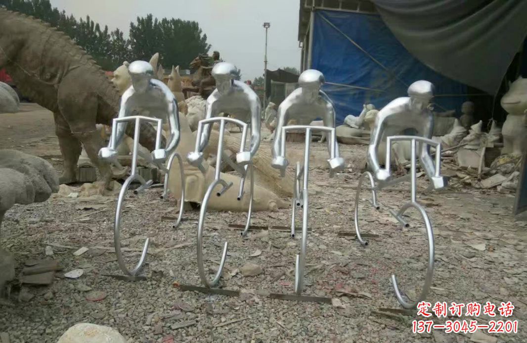 重庆不锈钢自行车雕塑——美丽的自行车文化精神