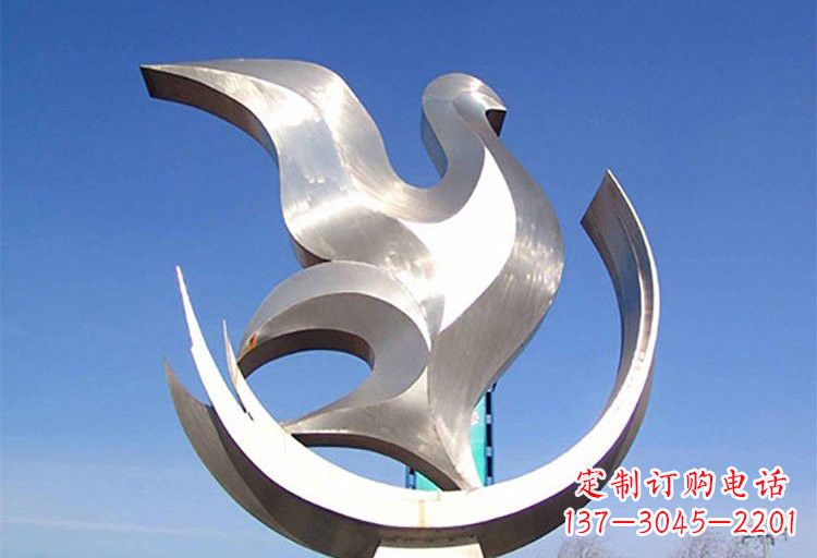 重庆不锈钢广场大型抽象鸽子雕塑