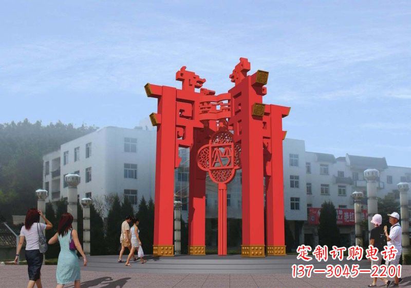 重庆不锈钢广场大型抽象灯笼设计图雕塑
