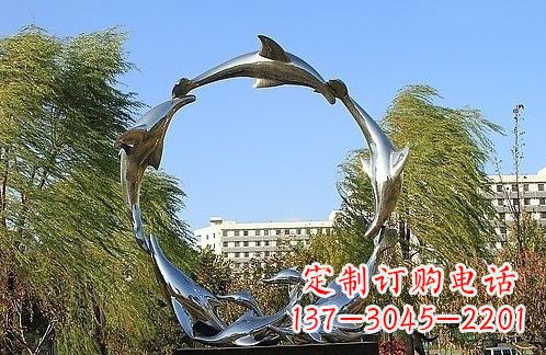 重庆不锈钢海豚雕塑美的化身