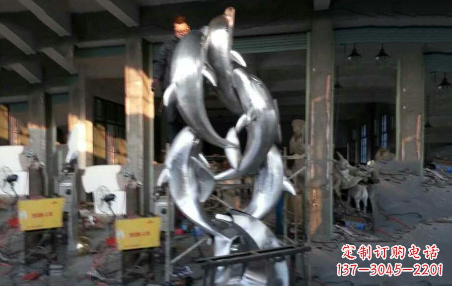 重庆不锈钢海豚雕塑漂亮的海洋艺术品