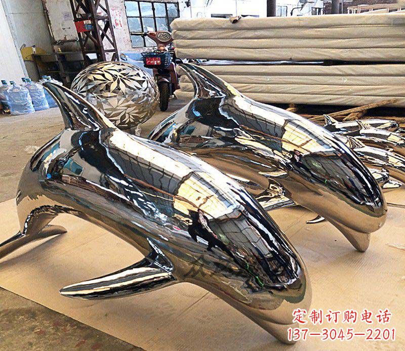 重庆不锈钢海豚雕塑传承美丽的海洋文化