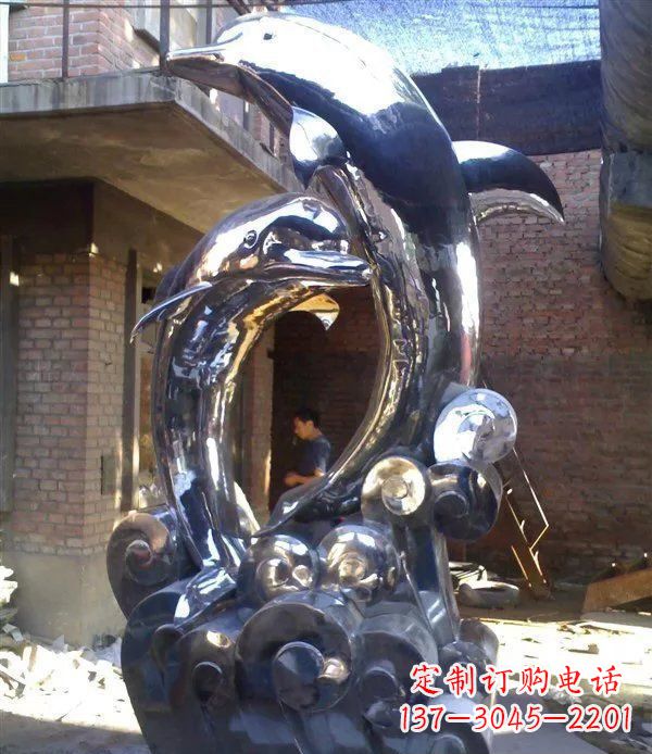 重庆不锈钢海豚美观动态的雕塑