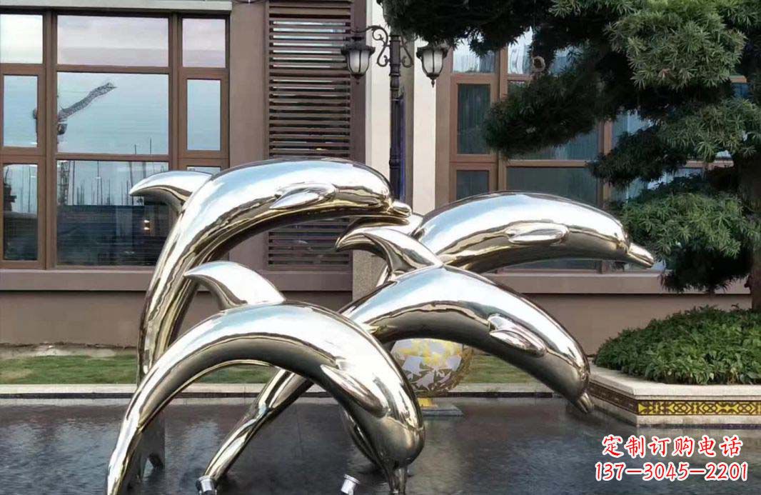 重庆不锈钢海豚跳跃雕塑精美绝伦