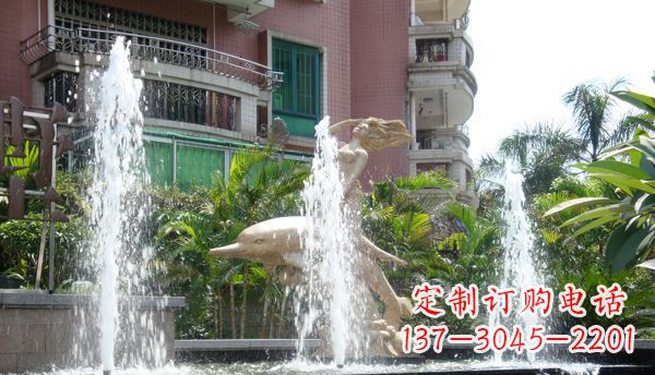 重庆不锈钢海豚喷泉雕塑精美的海洋艺术