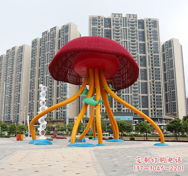 重庆不锈钢海洋水母动物雕塑精美绝伦