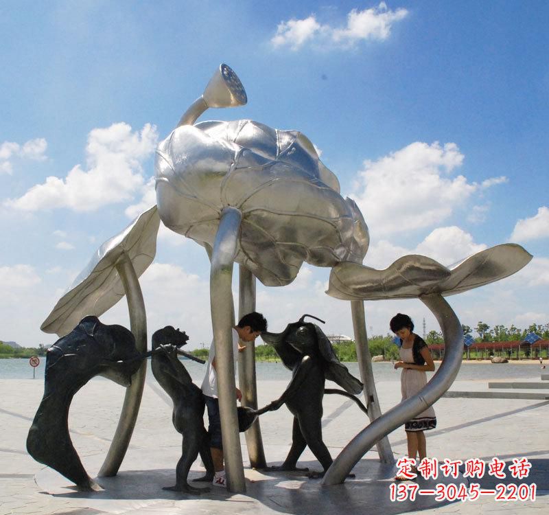 重庆荷花之美——不锈钢荷花广场雕塑