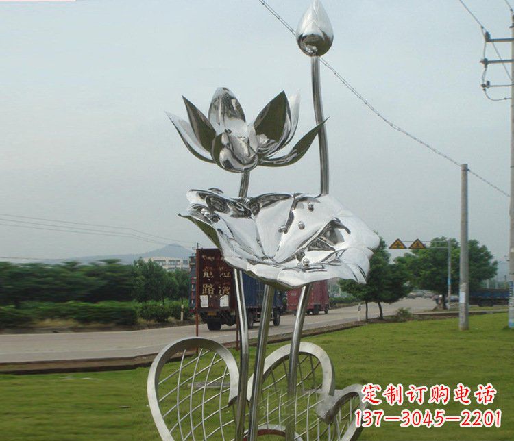 重庆精美不锈钢荷叶雕塑