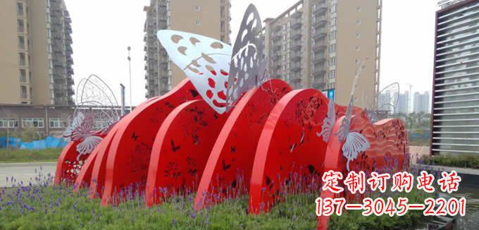 重庆不锈钢蝴蝶小区景观雕塑美丽的蝴蝶展翅