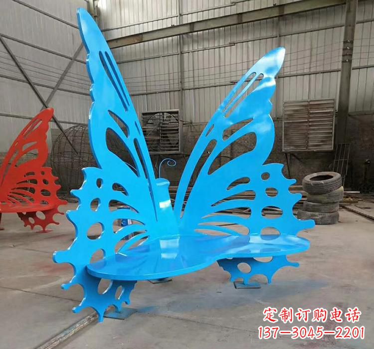 重庆不锈钢蝴蝶座椅雕塑艺术精品
