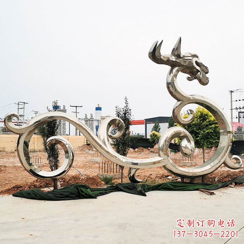 重庆不锈钢花边龙形雕塑传承中华文化精髓