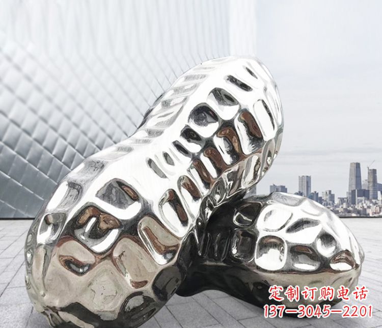 重庆精美不锈钢花生雕塑