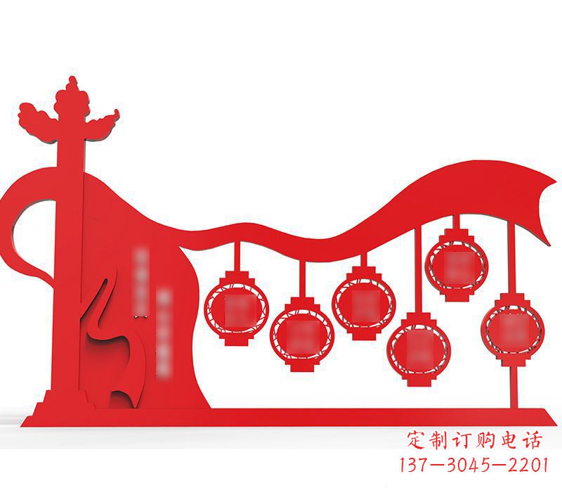 重庆灯笼雕塑传承社会主义核心价值观