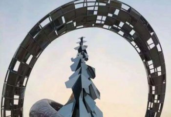 重庆不锈钢松树祥云雕塑