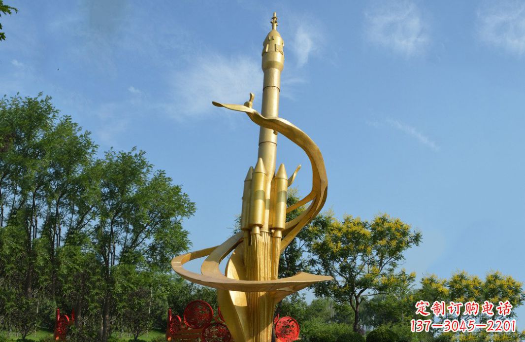 重庆火箭飞向蓝天不锈钢火箭广场景观雕塑