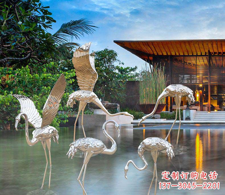重庆精美不锈钢火烈鸟雕塑