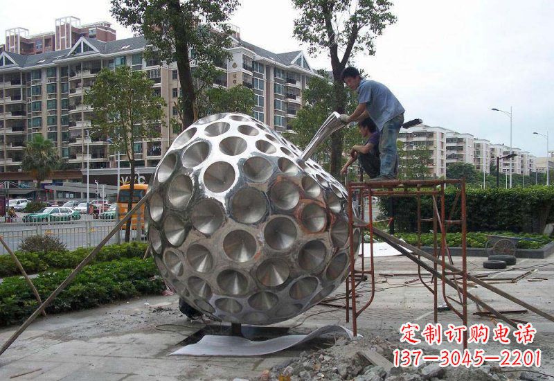 重庆不锈钢苹果雕塑