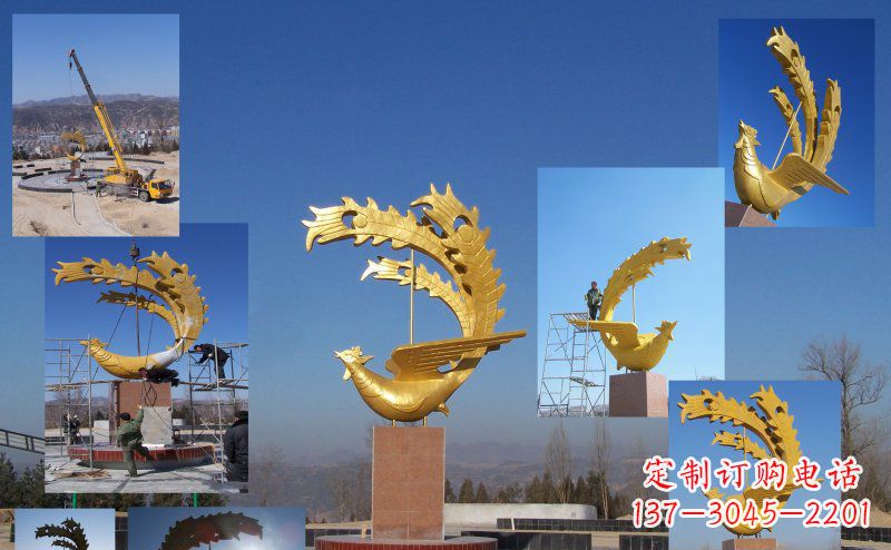 重庆凤凰金色雕塑——展现凤凰之美