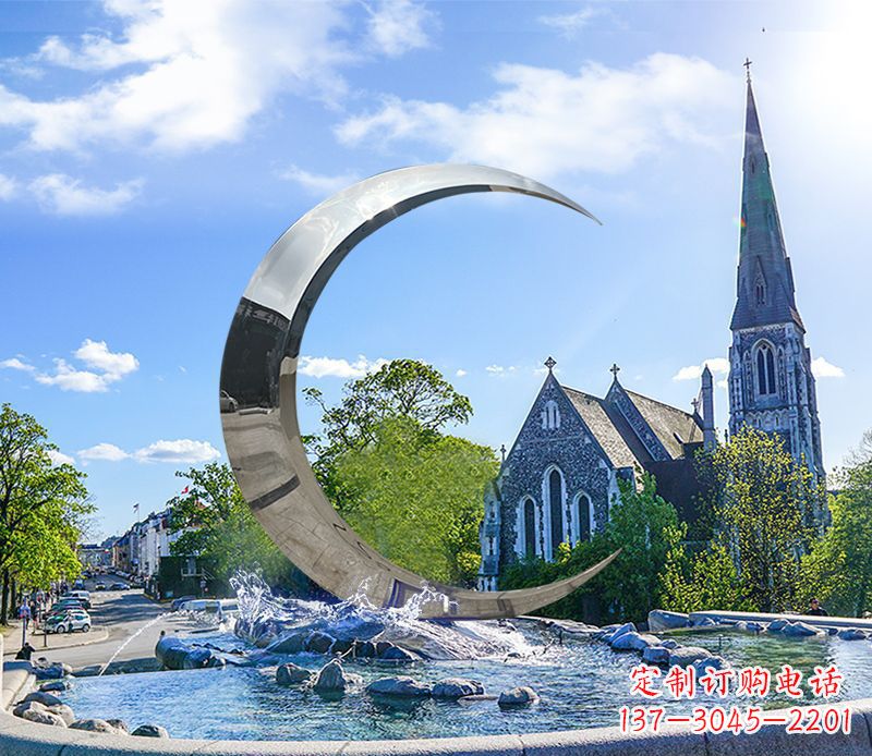 重庆不锈钢景观月亮雕塑精美绝伦