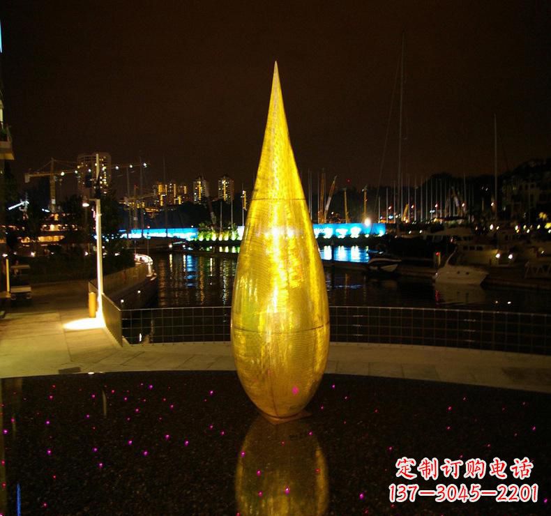 重庆不锈钢景观水滴雕塑