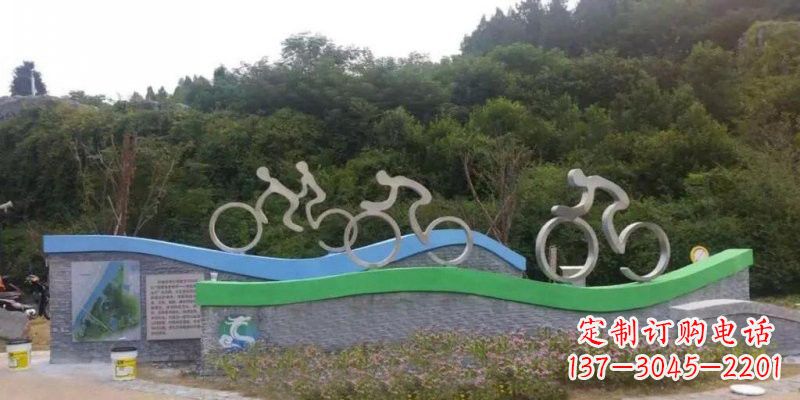 重庆不锈钢自行车雕塑——给景区增添一抹绚烂