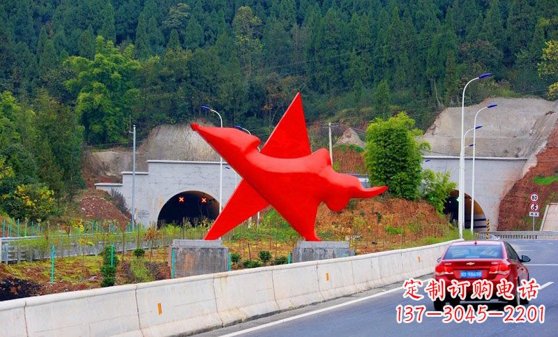 重庆不锈钢五角星雕塑标志着和平与希望