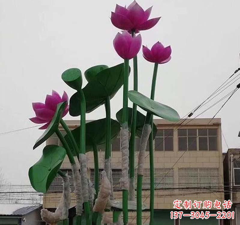 重庆不锈钢荷花雕塑——精美绝伦