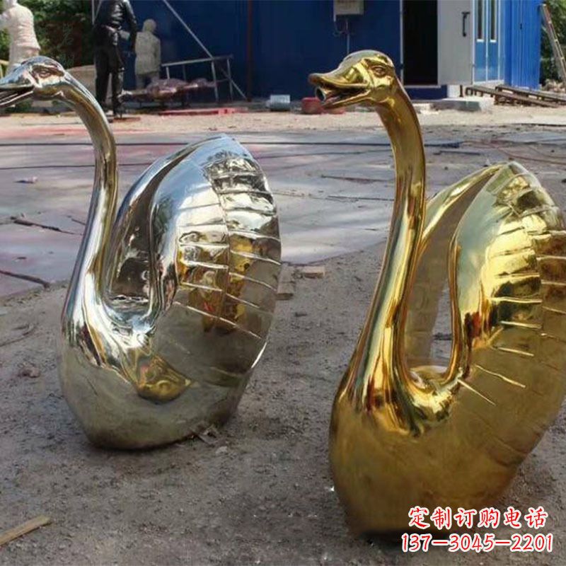 重庆不锈钢天鹅雕塑精美而绚丽