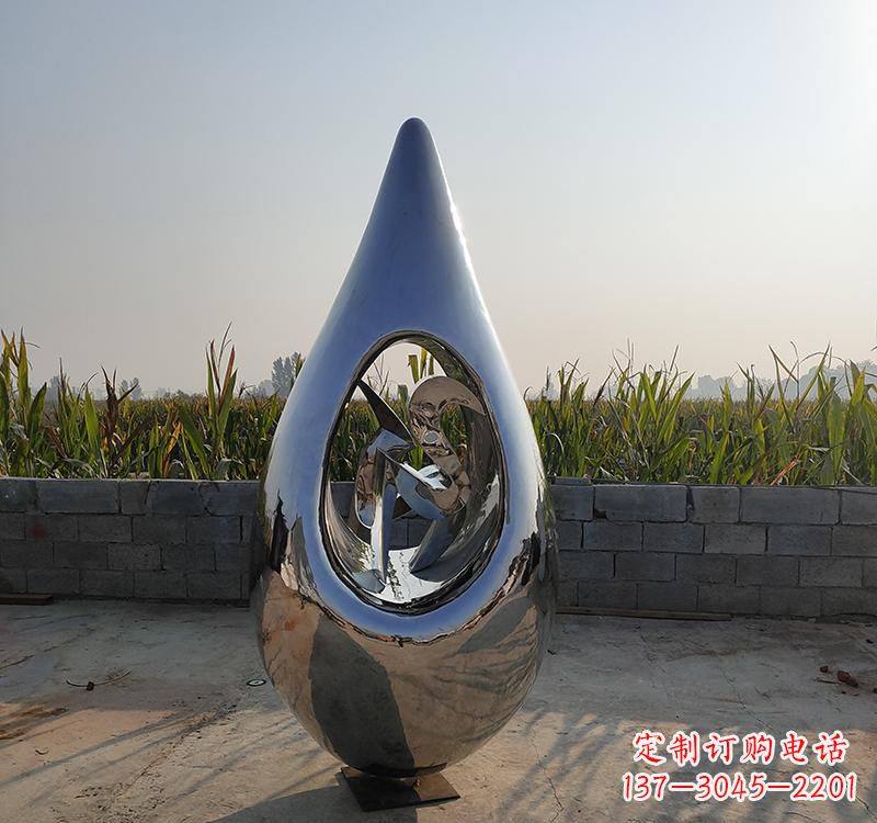 重庆不锈钢水滴雕塑展现自然之美