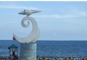重庆海浪与海螺雕塑的结合——不锈钢景区的美景