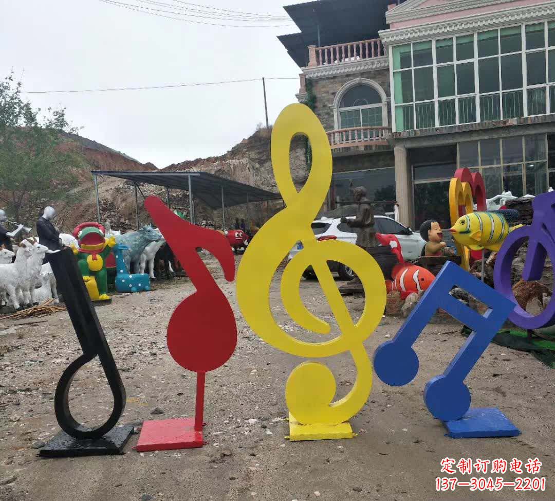 重庆不锈钢烤漆音符雕塑