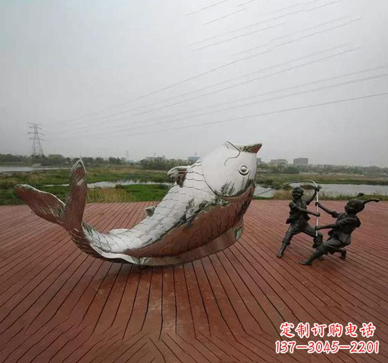 重庆不锈钢鲤鱼雕塑传承中国文化