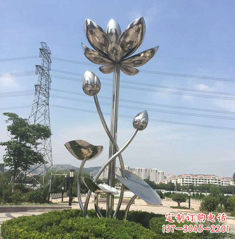 重庆不锈钢莲花雕塑美丽的象征
