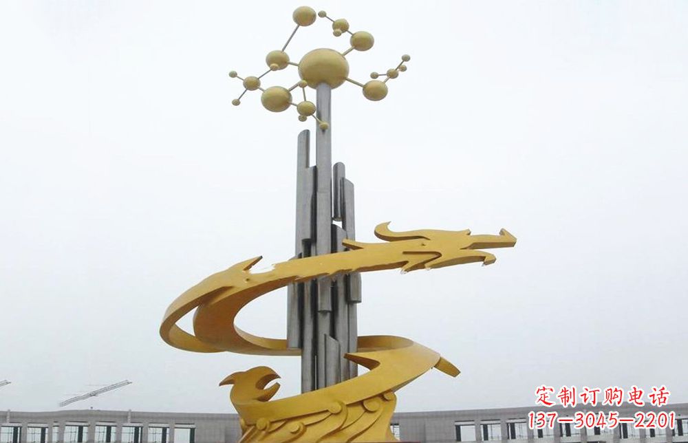重庆龙雕塑——点缀不锈钢城市景观